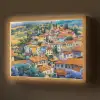 Dorp - Heuvels - Landschap - Bomen Light Box met batterij (Wandlamp) middel -z3d_website