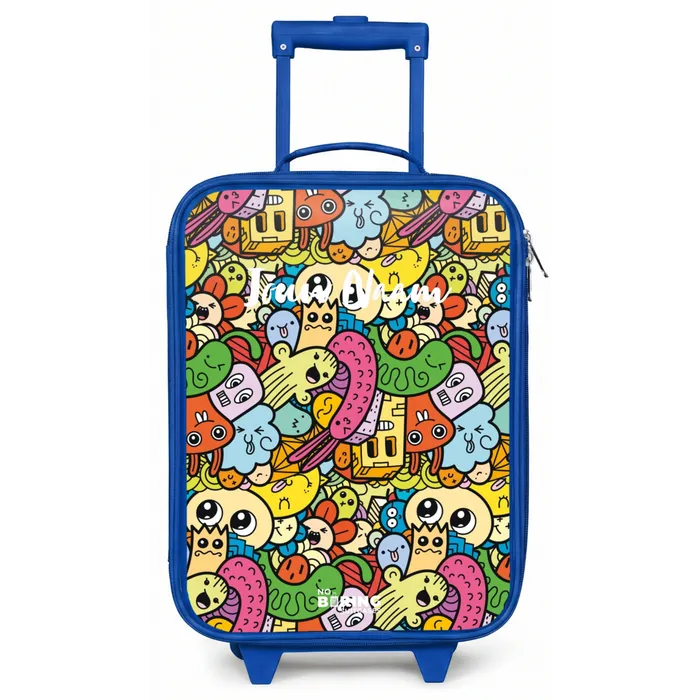 Fantasiedieren die lachen en kleurrijk zijn Kinderkoffer - Blauw klein -zz3dotto