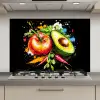 Tomaat - Avocado - Peper - Graffiti - Verf - Modern keuken achterwand spatscherm klein -3d_website