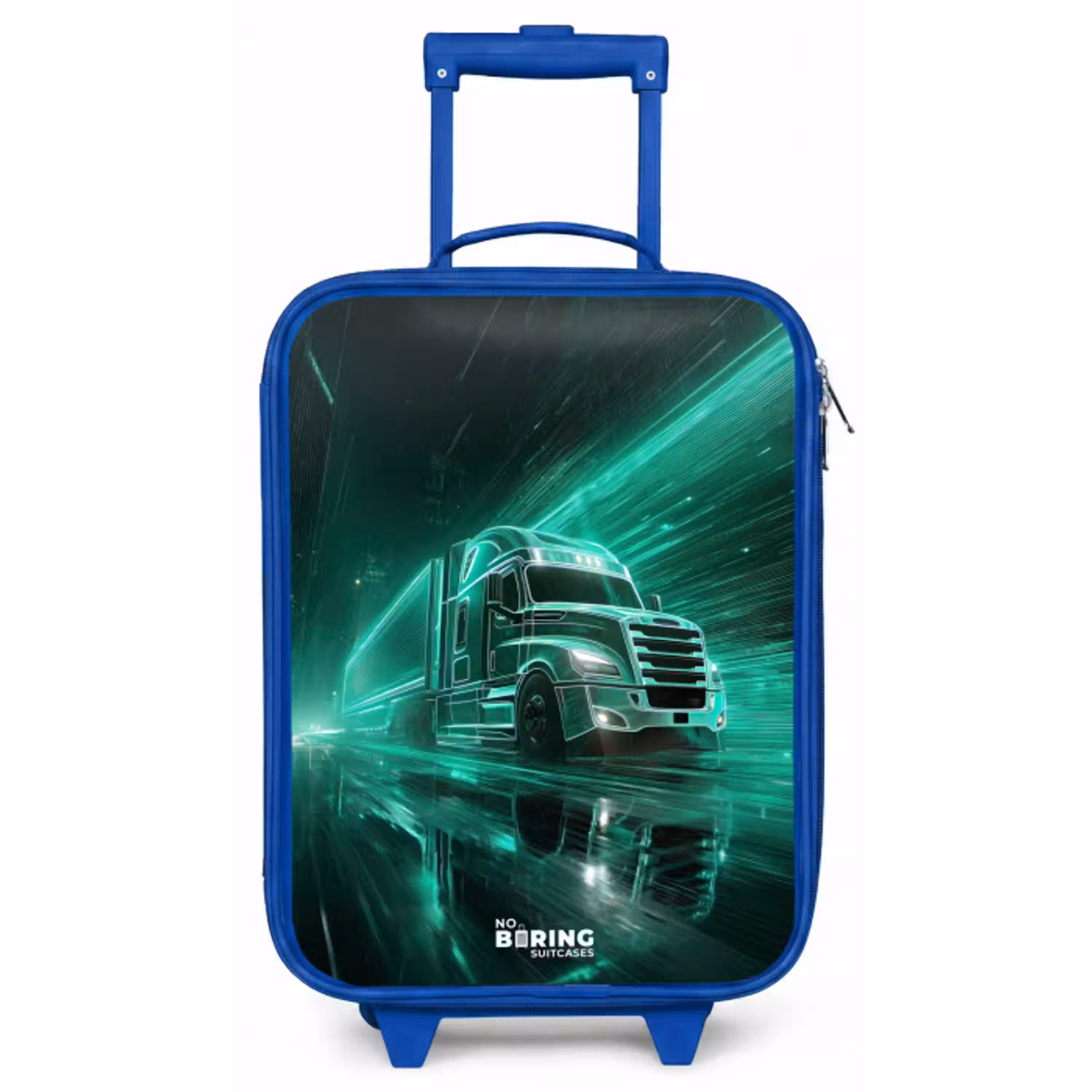 Vrachtwagen - Neon - Groen - Stad Kinderkoffer - Blauw klein -zz3dotto