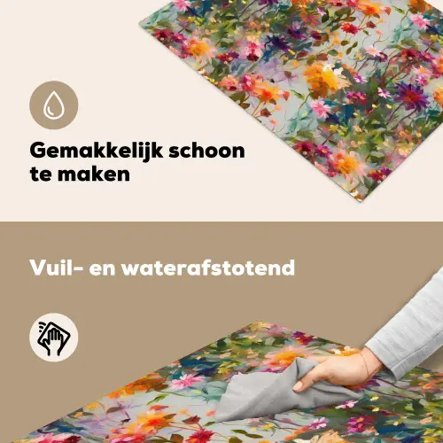 Zomers - Kleurrijk - Patroon - Bloemen Inductie beschemer met haakjes klein 777 -ky-schoon-nl