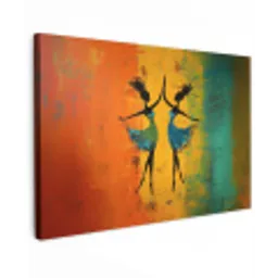Dansen - Vrouwen - Verfstructuur Tuinposter op houten frame 2 cm dik klein -3d