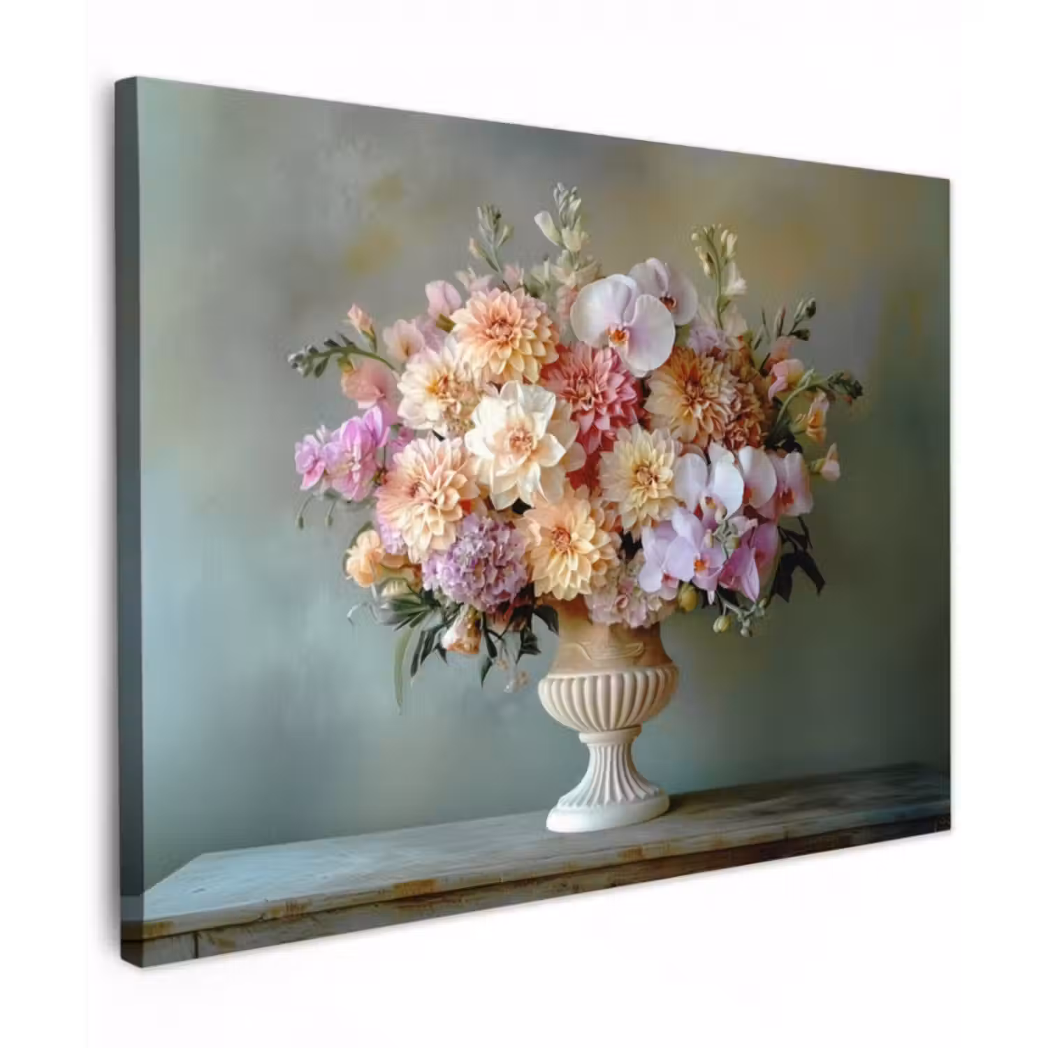 Leinwandbild - Orchidee - Strauß - Vase - Blumen
