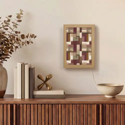 Modern - Geometrie - Kleurrijk Light Box met kabel (Tafellamp) klein 925 -sfeer2
