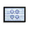 Vier schelpen - Blauw - Wit - Strepen fotolijst zwart zonder passe partout klein -3d