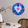 Hartvormig - Tie dye - Paars Wandcirkel behangsticker klein -sfeer3
