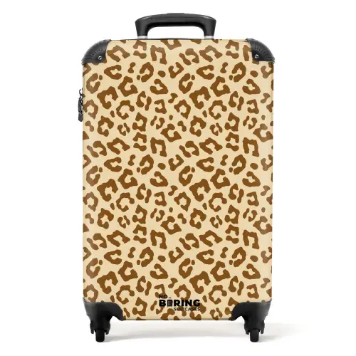 Lichtbruin luipaardpatroon NBS - Handbagage koffer - Kinderen Unisex middel -productfoto_recht