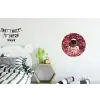 Bloemen - Roze - Astronaut Wandcirkel aluminium klein -kinderkamer