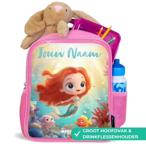 Zeemeermin - Vissen - Koraal Kinderrugzak - Roze middel -inhoud_NL