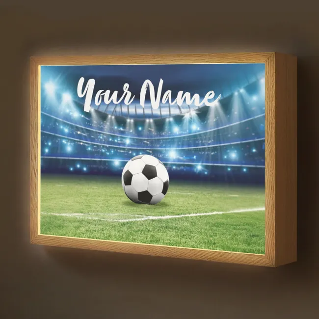 Lightbox - Kids' Wall Lamp with Name -. Soccer - Stadium - Ball - Boys
