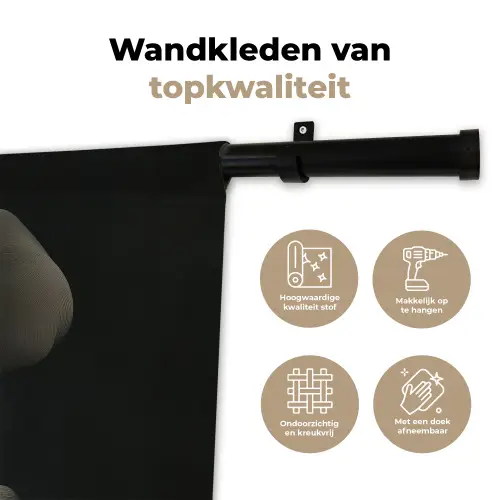 Vrouw - Golvende - Hoed Wandkleed katoen klein -sfeer2