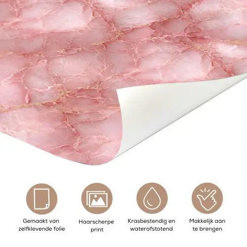 Roze - Kwarts - Goud - Marmer deurposter klein 289 -closeup_NL