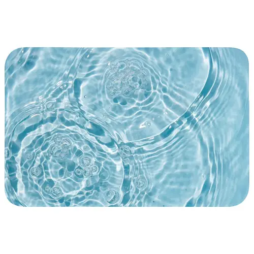 Water - Blauw - bubbels Badmat klein -3d