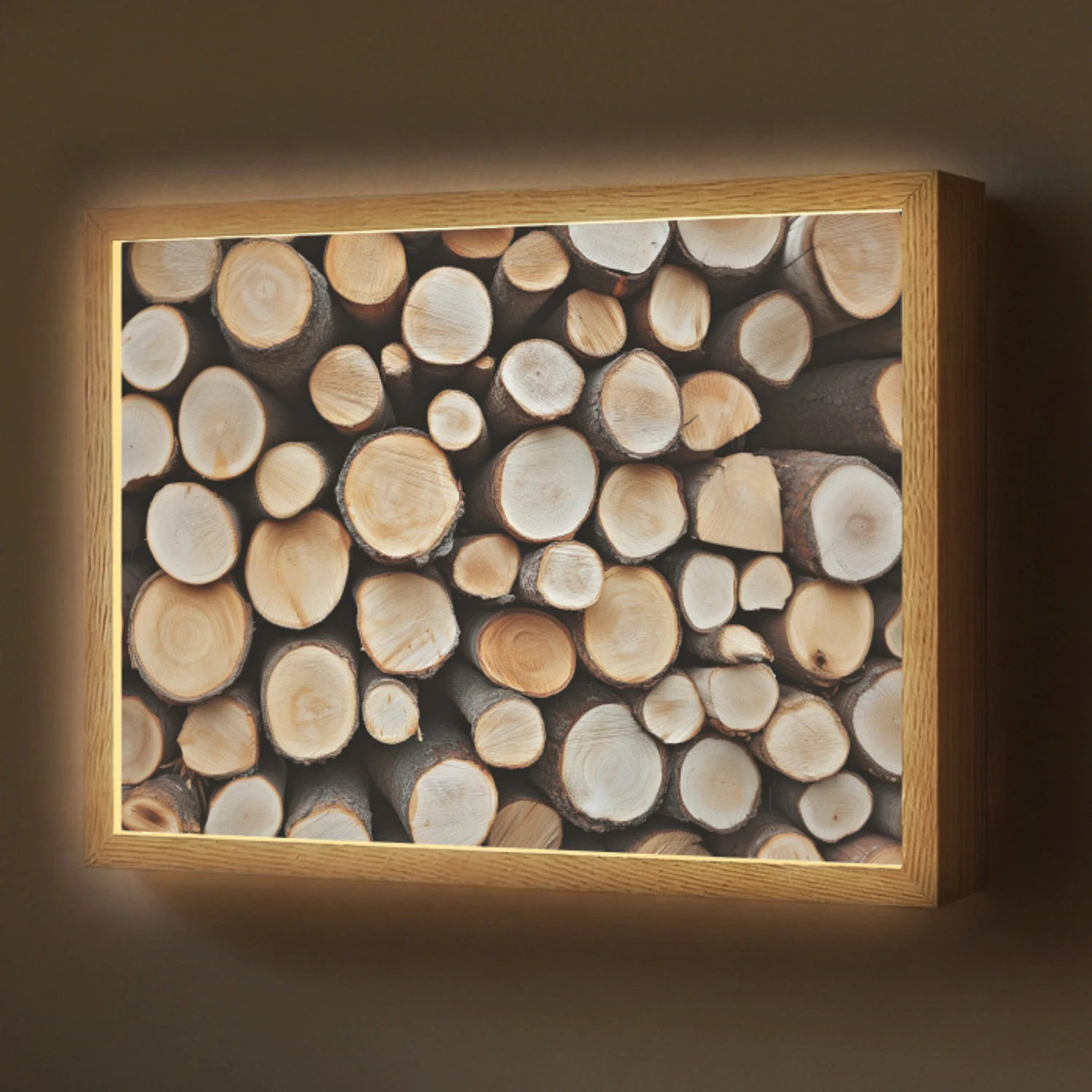 Hout - Boomstammen - Textuur Light Box met batterij (Wandlamp) middel -z3d_website