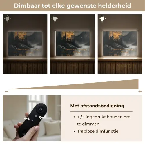 Natuur - Abstract - Landschap - Modern Light Box met batterij (Wandlamp) middel -USP_dimbaarNL