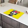 Vrouw - Koptelefoon - Geel Inductie beschermer vinyl 3mm klein -sfeer8