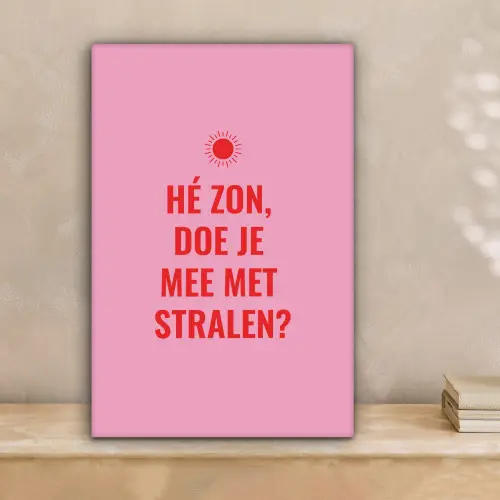 Roze - Zon - Quote canvas 2cm klein -sfeer1
