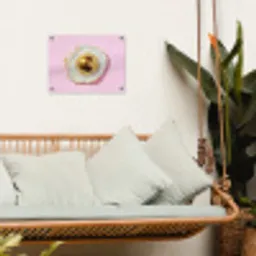 Ei - Disco - Ontbijt - Glitter tuinposter los doek klein -sfeer7