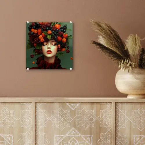 Vrouw - Aardbeien - Frambozen - Bramen - Bessen plexiglas 5mm klein -sfeer5