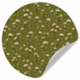 Landelijk - Bloemen -  Groen Wandcirkel behangsticker klein 186 -3d