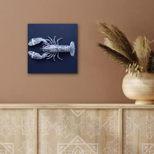 Kreeft - Porselein - Delfts - Blauw aluminium wit klein -sfeer4