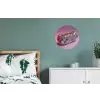 Hotdog - Steentjes - Glitters - Paars Wandcirkel aluminium klein -slaapkamer