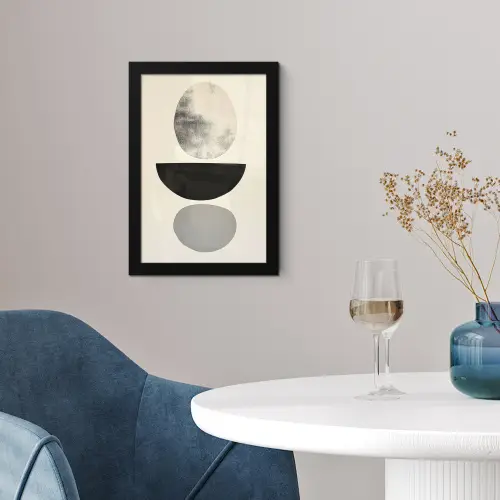 Beige - Japandi - Wabi sabi fotolijst zwart zonder passe partout klein -sfeer4