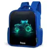 Neontractor op zwarte ondergrond Kinderrugzak - Blauw middel -schuin