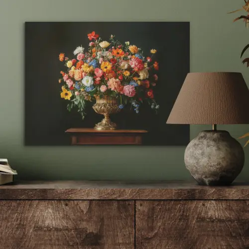 Goud - Bloemen - Kleuren - Vaas PET vilt klein -sfeer2