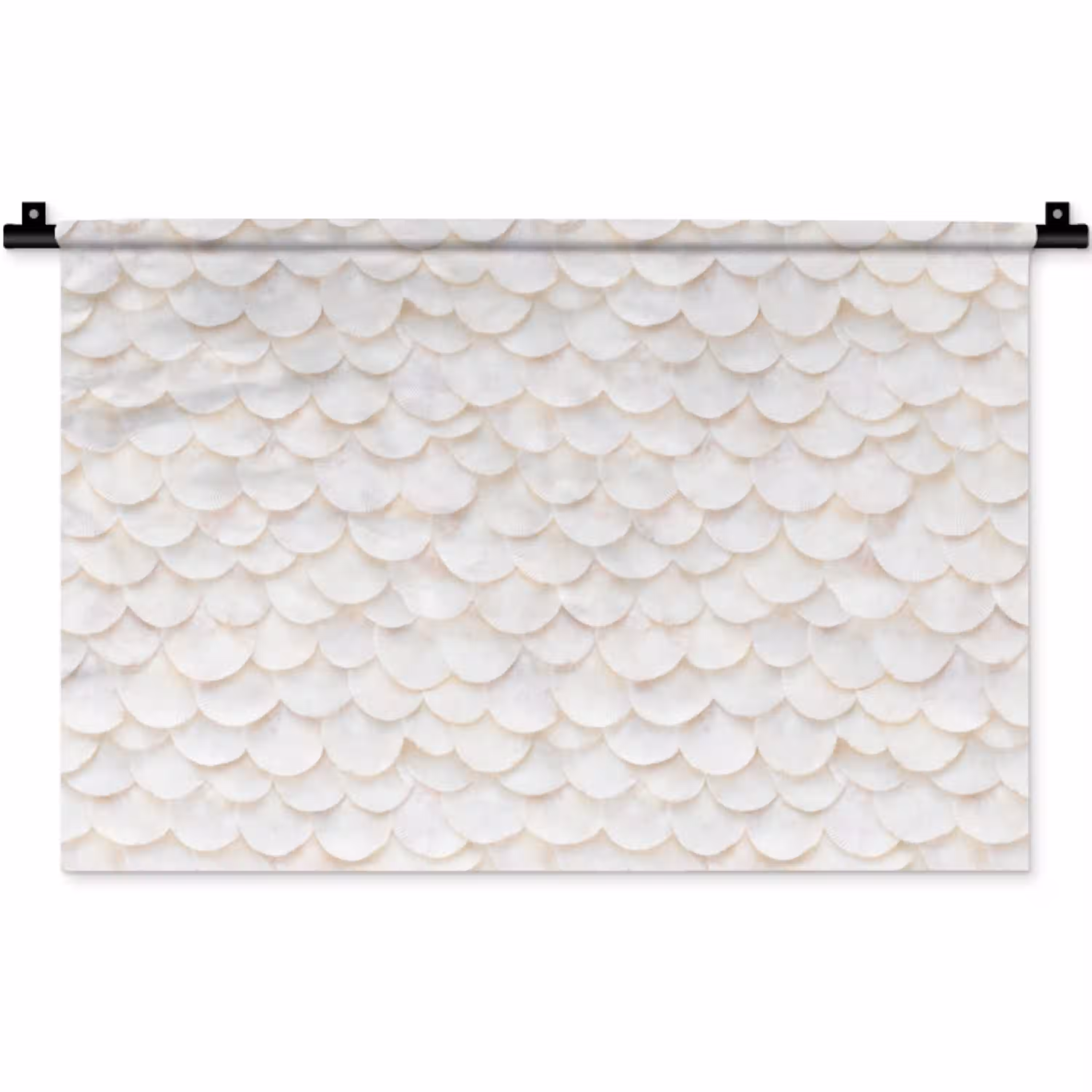 Schubben - Wit - Elegant Wandkleed katoen klein 269 -zz3d