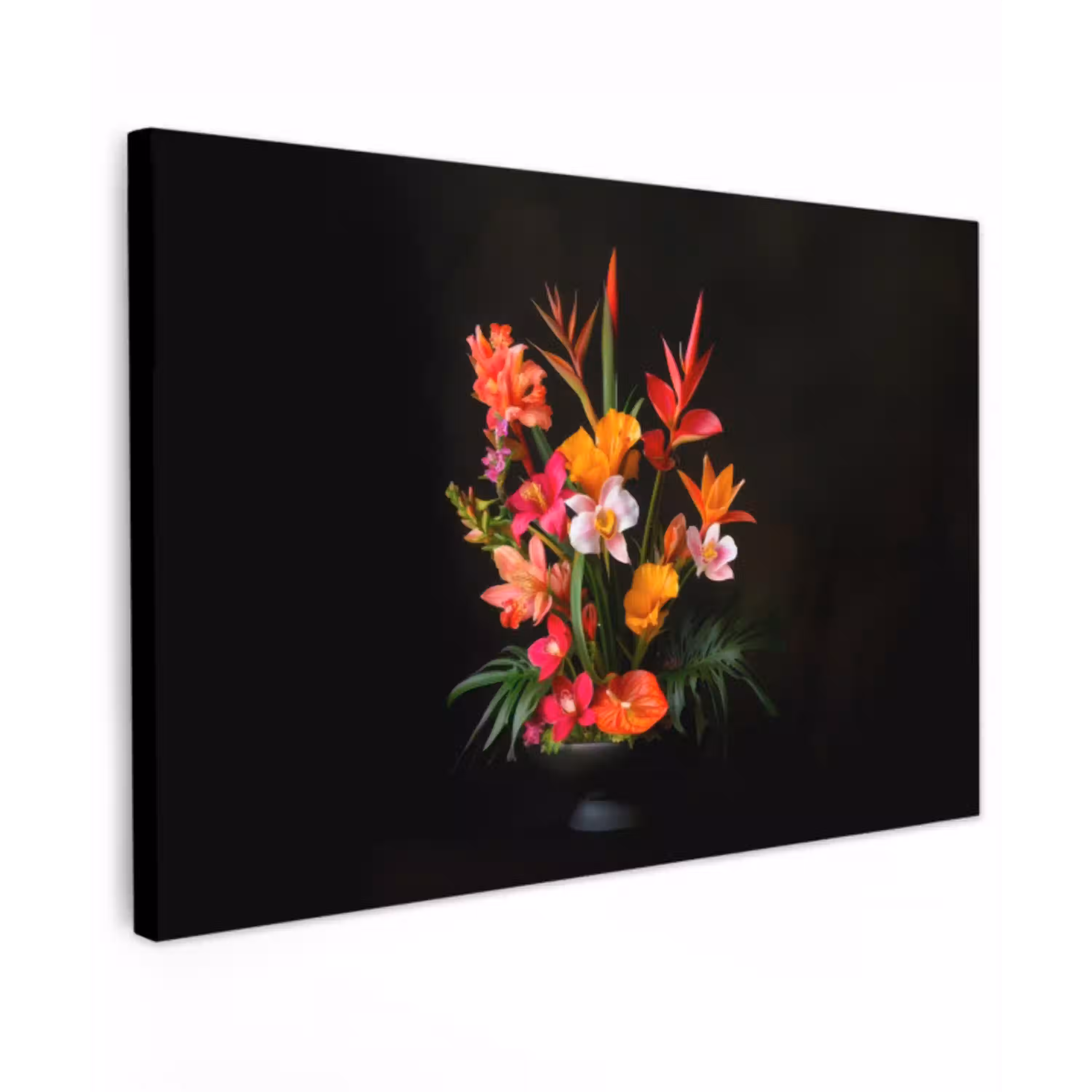 Boeket - Bloemen - Exotisch Tuinposter op houten frame 2 cm dik klein -3d