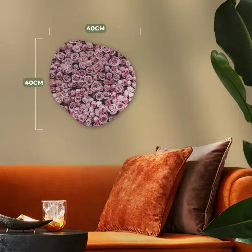 Bloemen - Rozen - Natuur - Roze - Botanisch Wandcirkel Organisch Forex 3mm klein -sfeer3