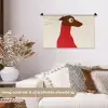 Silhouet - Hond - Trui - Rood Wandkleed katoen klein -sfeer1