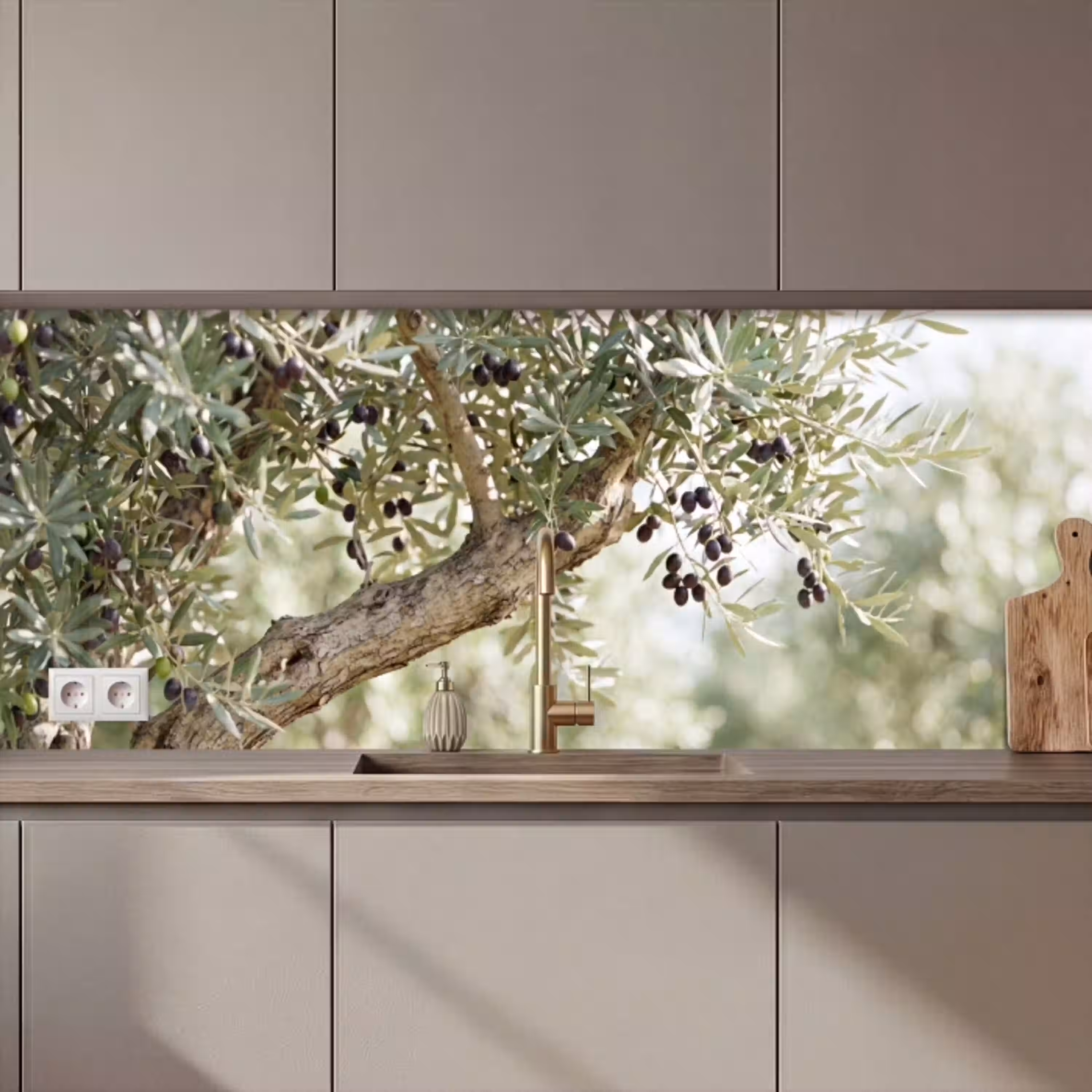 Olijfboom - tak - groen keuken achterwand 2 middel zz_3dshopping