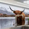 Schotse hooglander - Bruin - Water keuken achterwand 2 middel -zzzz3d_schuin