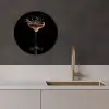 Cocktail - Zwart - Spetters - Glas KitchenYeah - Keuken - Wandcirkel Forex klein -sfeer1