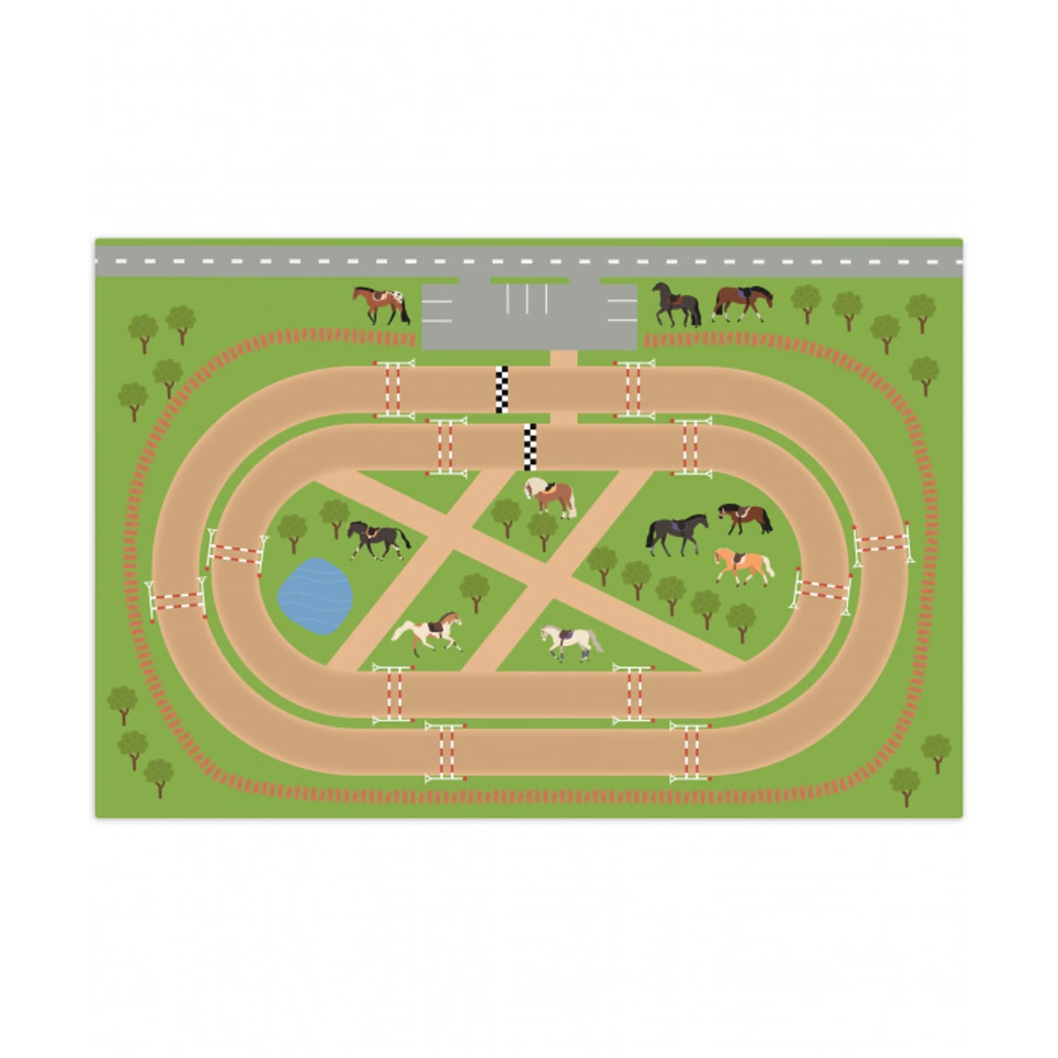 speelkleed-paarden Speelmat klein -3d
