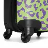 Dierenprints - Panterprint koffer in paars en groen NBS - Handbagage koffer - Unisex middel -wiel
