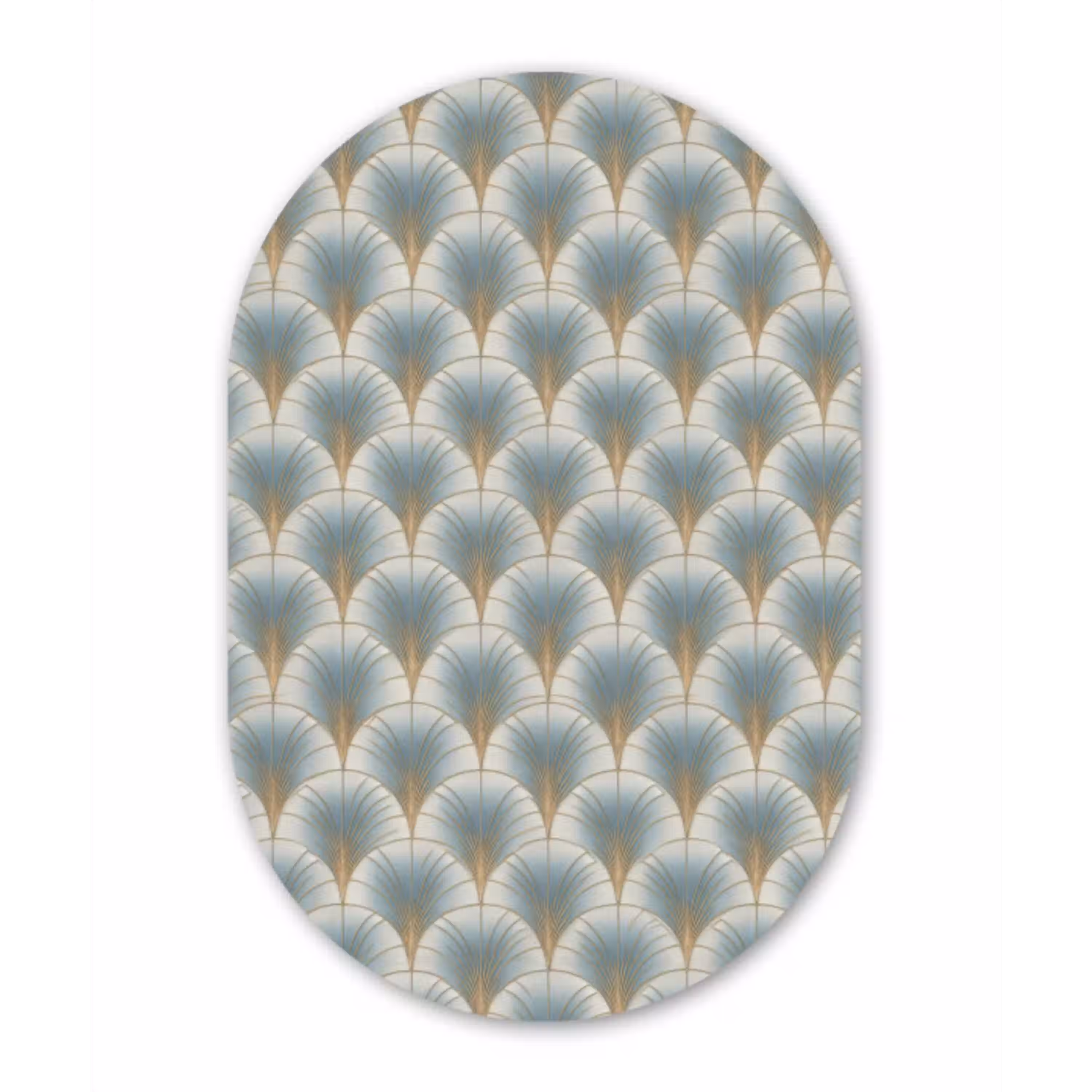 Waaier - Klassiek - Blauw Wandcirkel Ovaal Aluminium middel 839 -3d