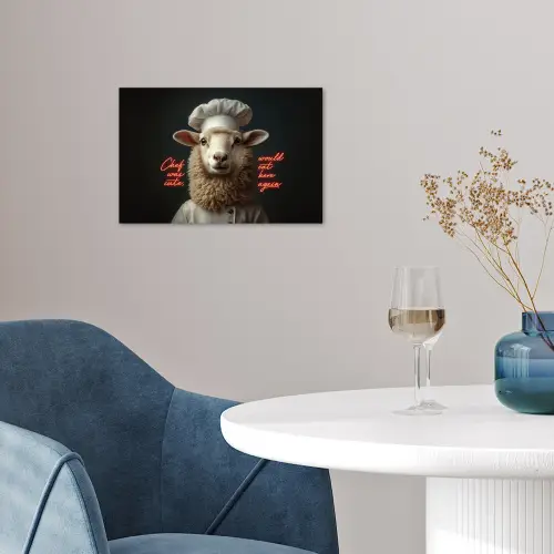 Schaap - Kokskleding - Neon - Quote poster papier klein -sfeer3