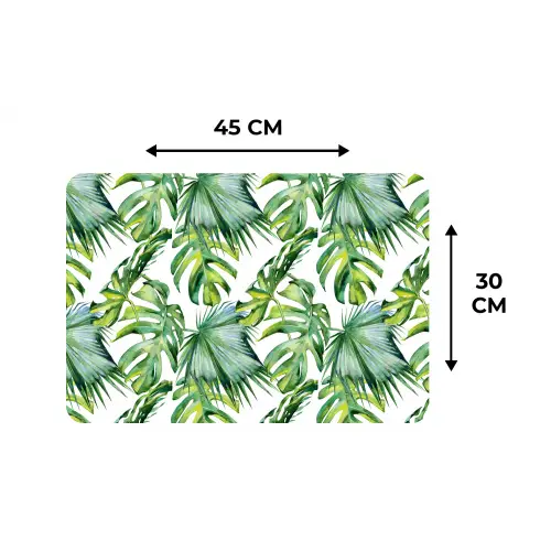 Monstera - Palmblad - Jungle - Tropisch Placemat vinyl groot -specs