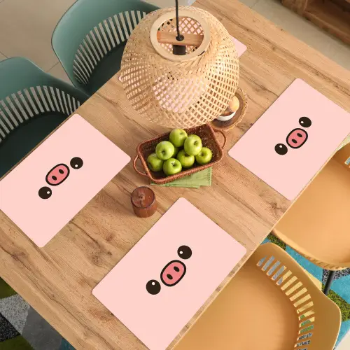 Varken - Roze - Minimalistisch Placemat vinyl groot -zzsfeer5_Kitchenyeah-website