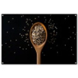 Sesam - Lepel - Zwart tuinposter los doek groot -3d