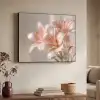 Lelies - Meeldraden - Roze - Wazig Textielframe zwart klein -sfeer3