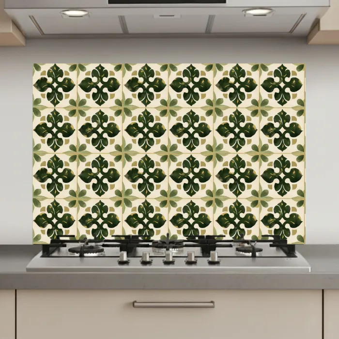 Patroon - Tegel - Groen keuken achterwand spatscherm klein 900 -3d_website
