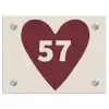Rood hart - Traditioneel Naambord Rechthoek middel -3d