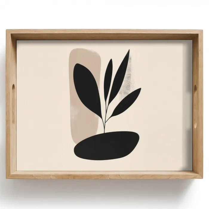 Plant - Beige - Japandi Dienblad Rechthoek middel -z3d_shopping