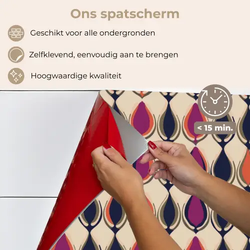 Vintage - Retro - Kleurrijk keuken achterwand spatscherm klein 900 -spatscherm_NL