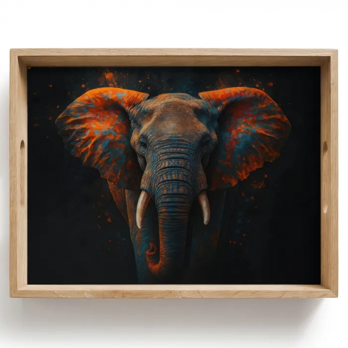 Olifant - Oranje - Oren Dienblad Rechthoek middel -z3d_shopping
