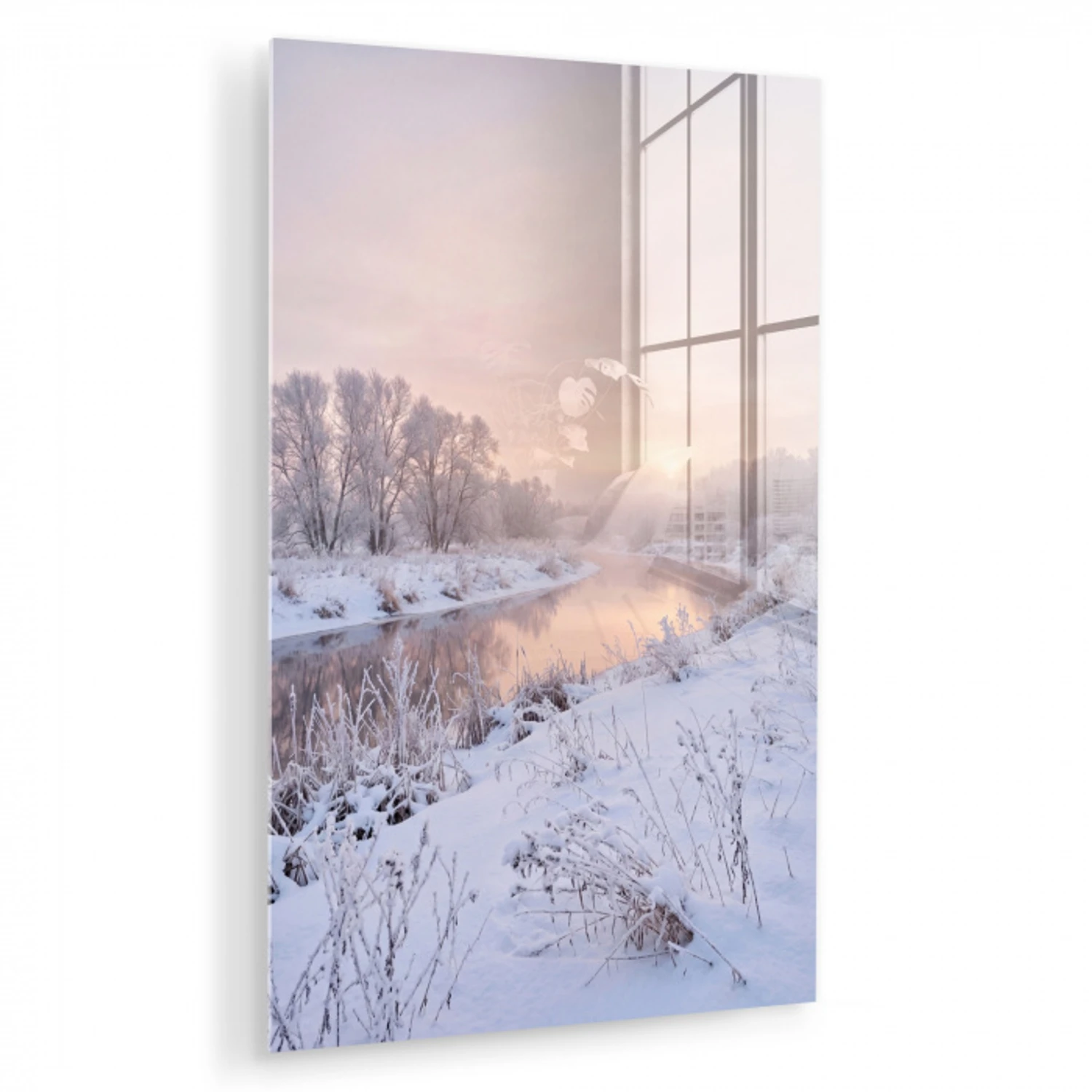Rivier - Winter - Landschap - Sneeuw - Zonsopgang plexiglas 5mm klein -zzzproduct_nieuw